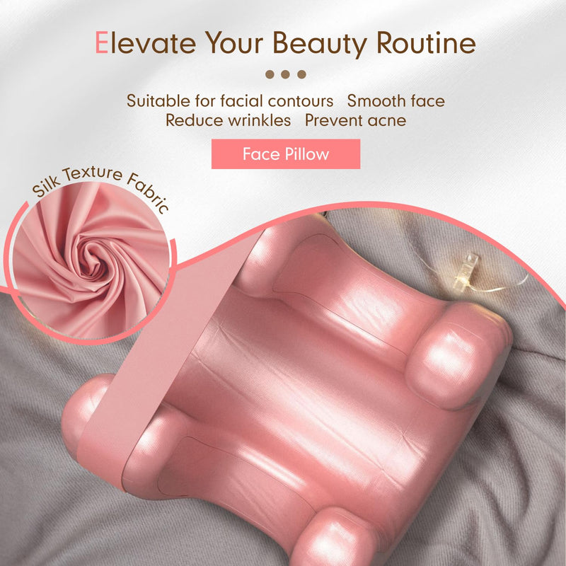[Australia] - Face Pillow for Wrinkles,Pink Face Massage Pillow Sleeping Face Down for Wrinkles Satin for Maintaining Facial Wrinkles and Sleep Lines Pink 