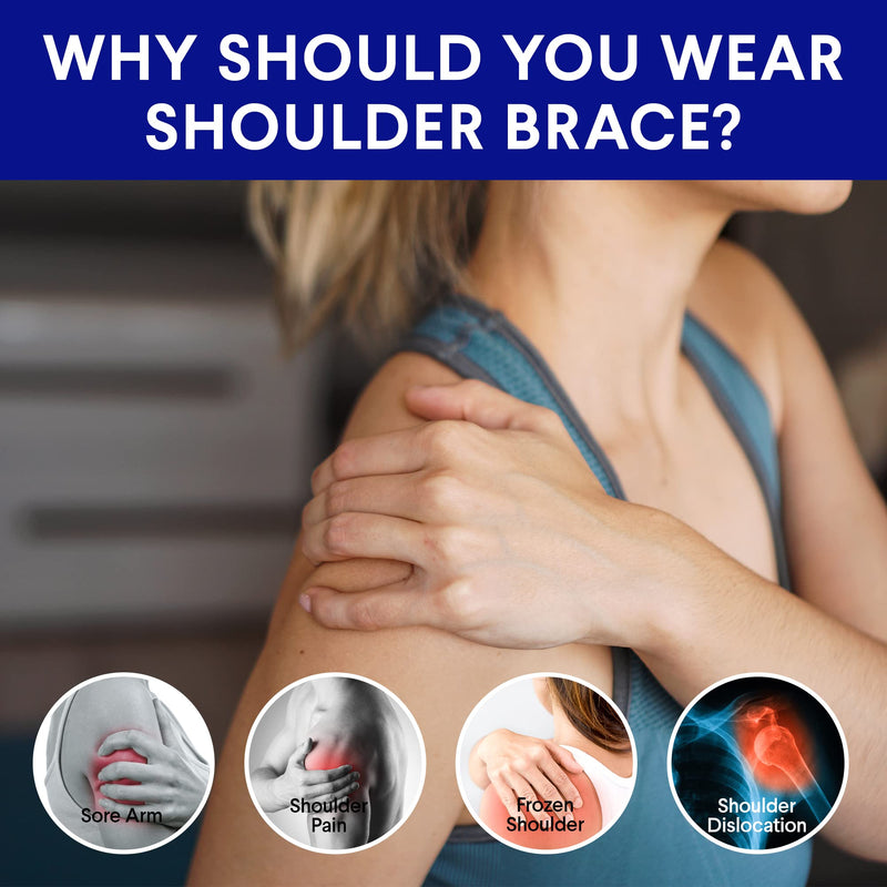 [Australia] - Suptrust Shoulder Brace for Men and Women, Adjustable Shoulder Brace for Pain Relief and Rotator Cuff Support, One Size Pink 