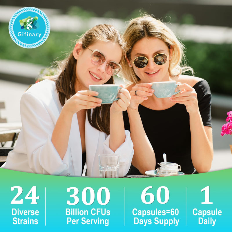 300 Billion CFU Probiotics 24 Strains + 15 Herbs Prebiotics, 120-Day Supply | Prebiotics and Probiotics for Women & Men, Probiotic Prebiotic for Overall Digestive, Gut, Immune, Constipation & Whole-Body 60 Count (Pack of 2)