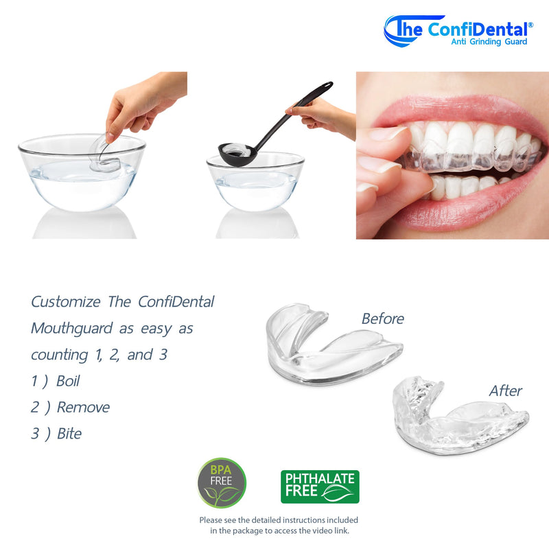 [Australia] - The ConfiDental Mouth Guard for Teeth Grinding and Clenching - Moldable Dental Nightguard Protection for Mild to Heavy Teeth Grinders at Night - 5-Pack (3 Regular, 2 Heavy-Duty) Blue Box (5 Pcs) - V.1 Model A (3 pcs) + Model C (2 pcs) – V.1 
