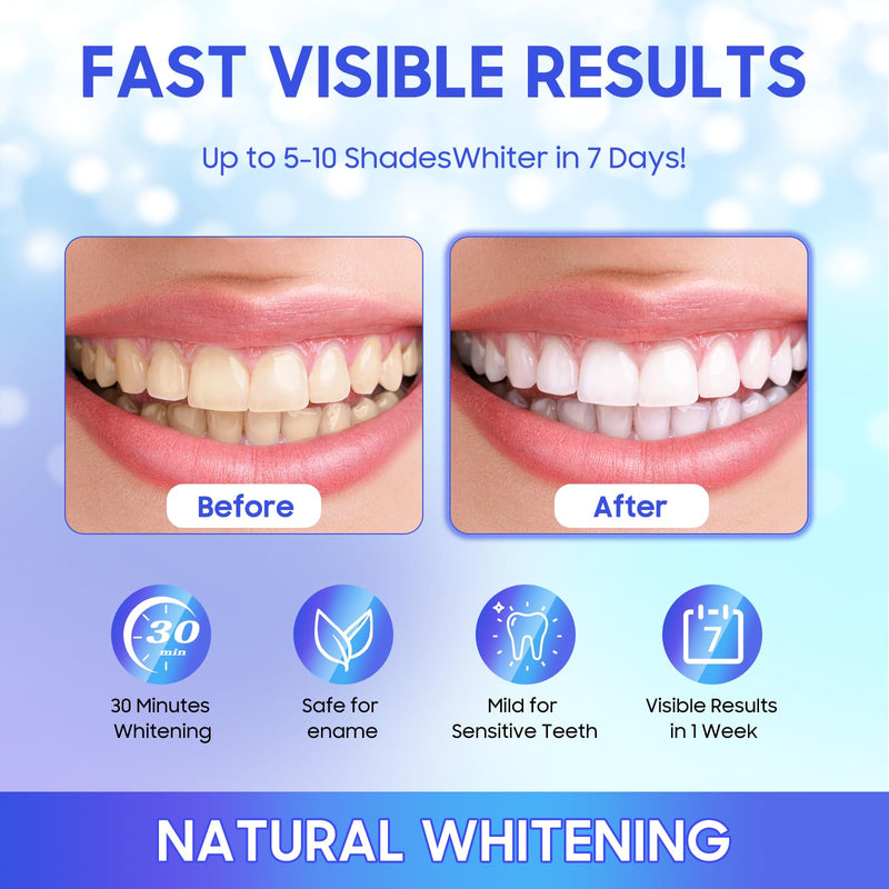 [Australia] - Teeth Whitening Strips 56 Strips - 28 Treatments,Peroxide & Sensitivity Free,Enamel Safe with Soothing Natural Ingredients for Deep Stains Removal 