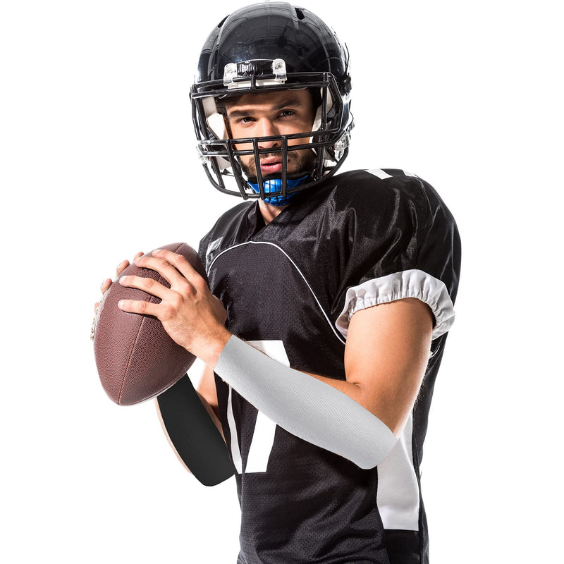 [Australia] - 4 Rolls Football Turf Tape Athletic Sports Tape Youth Wide Waterproof Black White Athletic Tapes for Arms Football Sport Athlete Gym Ankles Wrist, 2 Sizes 