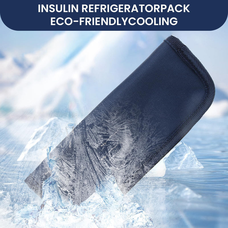[Australia] - insulin cooler bag, diabetic case 18x8cm navy blue Oxford fabric, portable insulated medical travel cool box for diabetic accessories syringes, reusability and optimal protection 