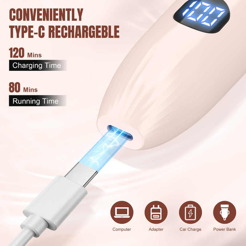 [Australia] - Karrte 2-in-1 Women Electric Shaver Dual Head Bikini Trimmer, Razors for Shaving Pubic Hair, Wet and Dry Cordless Painless Hair Removal for Private Area Pink 