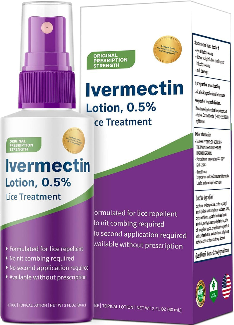 [Australia] - Abctec Ivermectin Lotion 0.5%, 2oz, Lice Treatment, No Head Combing Required, Just One Application Will Done 