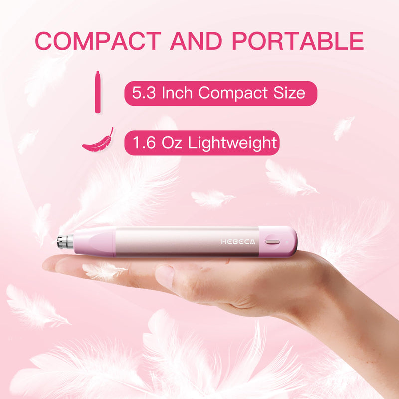Nose Hair Trimmer for Women 3in1 Facial Hair Removal Trimmer - Metal Body, Rechargeable, Waterproof, Portable - Nose, Ear, Eyebrow, Peach-Fuzz, Lips, Chin (Pink) Pink