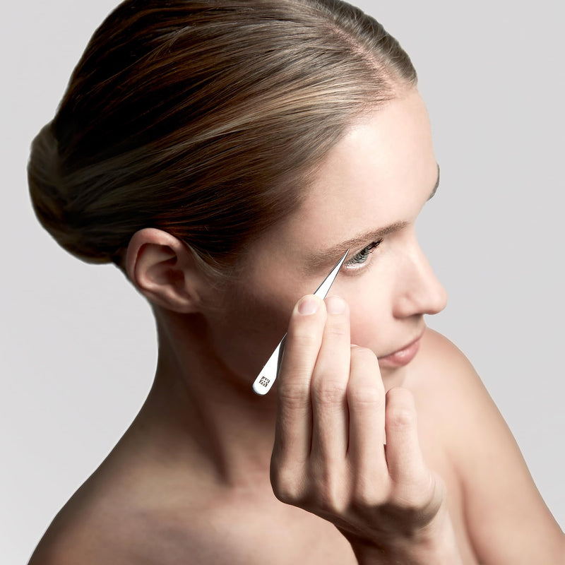 [Australia] - ZWILLING tip tweezers (removing splinters, ingrown or fine hairs, hand-ground, roughened tips), polished, silver, 90 mm precision tip 