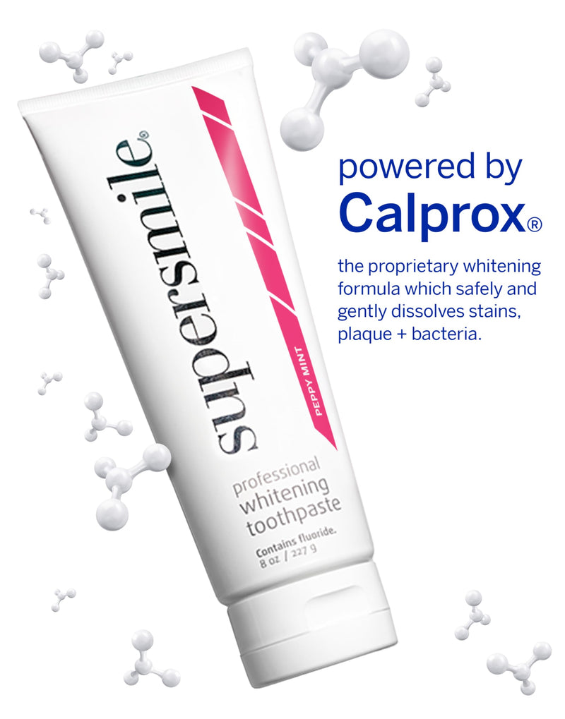 [Australia] - Supersmile Professional Whitening Toothpaste – Fluoride Toothpaste for Visibly Whiter Teeth – Whitens up to 6 Shades Peppy Mint 8 Ounce (Pack of 1) 
