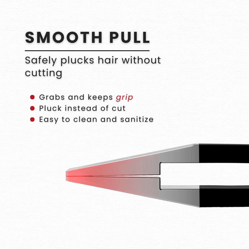 Eyebrow Tweezers Women Facial Hair, Stainless Steel Facial Hair Removal Precision Tweezer for Men & Women in Black, Slanted Tip Eyebrow Plucker for Easy Plucking, Professional Tweezers by AURAY (10) 10
