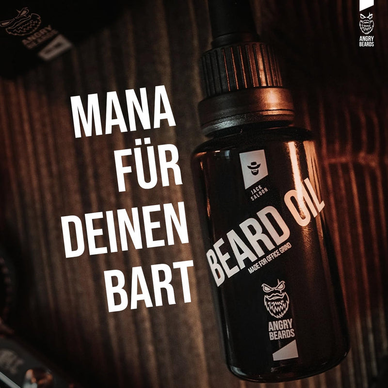 [Australia] - Angry Beards Beard Oil 30 ml - daily care for beard and mustache with special scent and high-quality oils, quick-absorbing, non-greasy (Jack Saloon) musk 