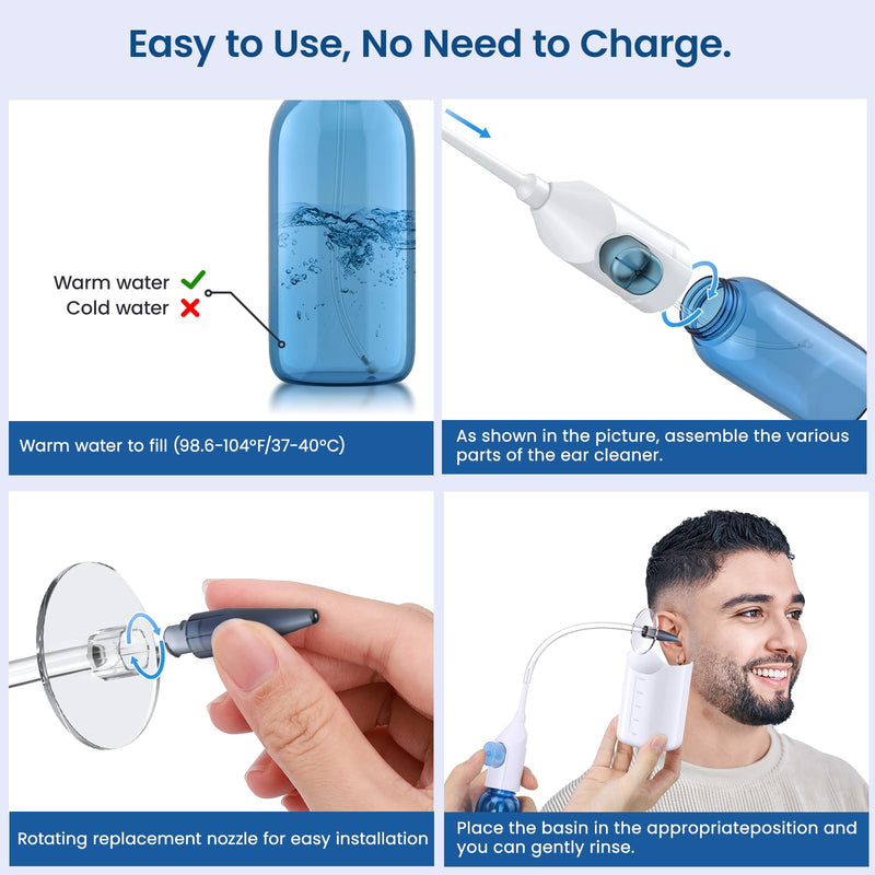 [Australia] - Ear Wax Removal, Ear Wax Removal Tool, Ear Cleaning Kit, Manual Ear Irrigation Flushing System, Safe and Effective to Clean Ear Built Up Wax 