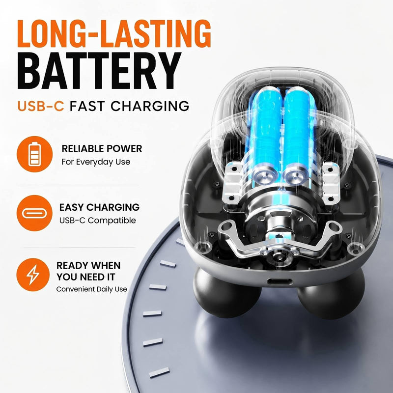 Massage Gun – Electric Body Massager with 4 Heads, Handheld Percussion Muscle Massager, Deep Tissue Back Massager for Muscle Relaxation, Powerful Full Body Electric Massager Tool for Men and Women