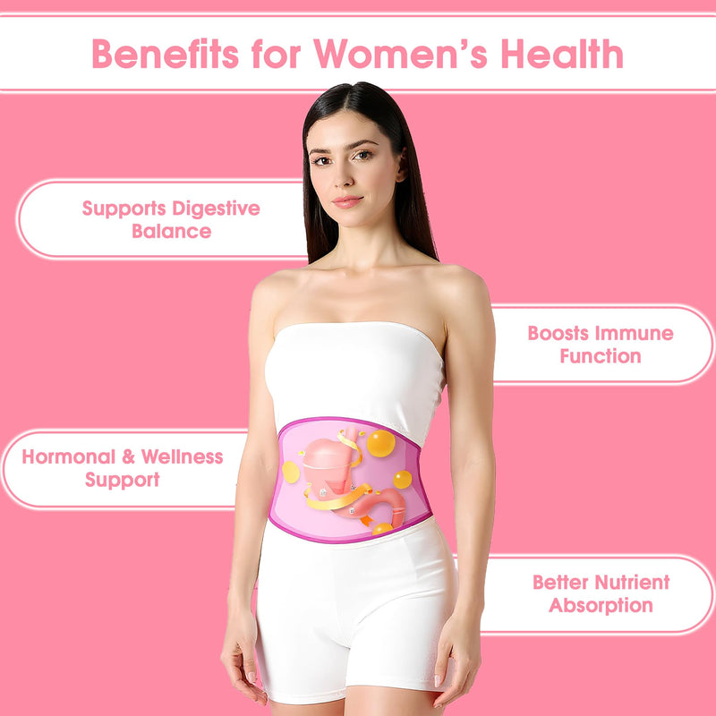 Women's Probiotics 150 Billion CFU – 34 Strains with Organic Prebiotics & Digestive Enzymes – Urinary Tract & Digestive Health – 60 Vegan Capsules with D3 and Biotin – Gluten-Free, Non-GMO, Dairy-Free WOMEN