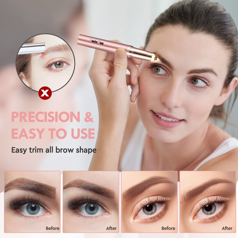 [Australia] - Gurelax Electric Eyebrow Razor, Eyebrow Trimmer Epilator USB Rechargeable, Painless Eyebrow Epilator with 2 x Replacement Heads Women's Razor for Women Eyebrows, Face, Lips 