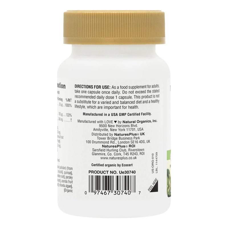 NaturesPlus Source of Life Garden Organic Vitamin D3 2000IU with K2 100mcg - Vegan Vitamin D3 and K2 Supplement - Immune Support, Bone Health - Gluten Free - 60 Capsules 60 Count (Pack of 1)