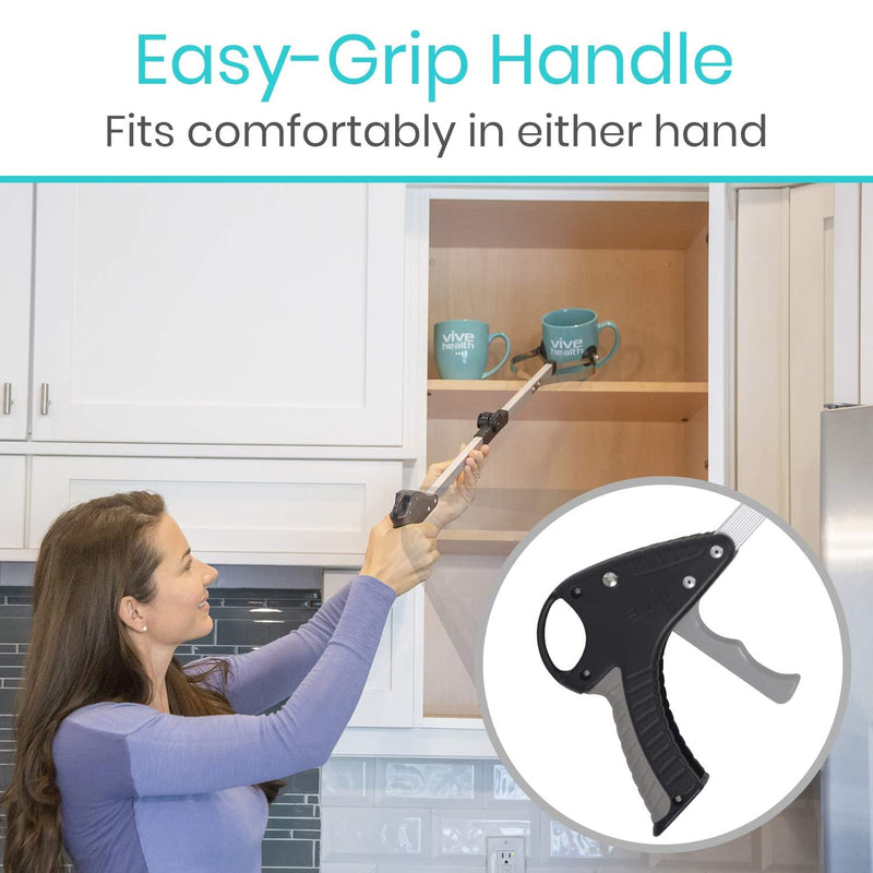 [Australia] - Vive Foldable Suction Reacher Grabber Tool for Elderly (1) - 32 Inches Long Reach Grabber Claw - Pick Up Grab Tool - Reachers for Disabled & Seniors Heavy Duty - Trash, Garbage, Cups Picker Assist 1 