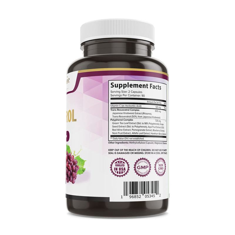 [Australia] - Resveratrol 1450mg Extra Strength Formula to Promote Better Skin and Immunity with Green Tea Extract,Grape Seed Extract,Red Wine Extract and Others 90 Days Supply 
