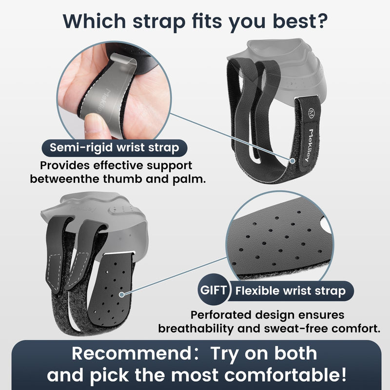 CMC Thumb Support Brace - with Firm Supportive Wrist Strap, Dual Density Thumb Brace Stabilizes CMC Joint, Pain Relief for Osteoarthritis for Women and Men (Black, Right Hand, Medium) Black, Right Hand