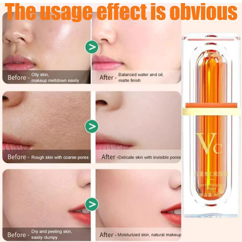 XIRUJNFD Vitamin C Makeup Tone Up Cream, Five Vitamin C Tone-Up Cream, Multi 4-In-1 Face, Concealer, Face Primer and Makeup (3) 3