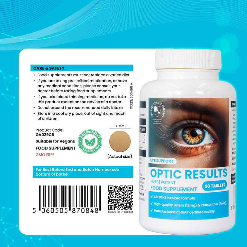 Simple Eye Health Supplement for Screen Users & Digital Lifestyles – Lutein & Zeaxanthin Tablets – Carotenoids - Supports Vision in a Digital World – 1-A-Day – UK Made - 90 Vegan GMO-Free Tablets