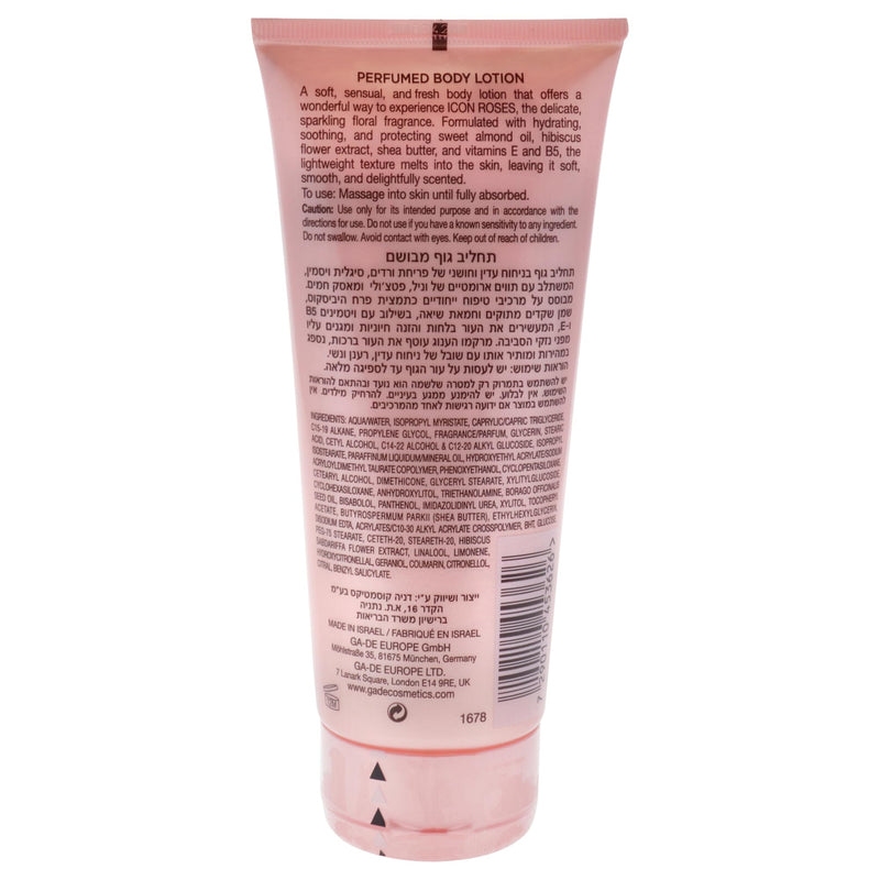 GA-DE Icon Pearl Perfume Body Lotion - with Orchid Flower Extract, Shea Butter, Avocado Oil, and Vitamin E - Hydrating and Soothing - 6.7 oz Icon Roses