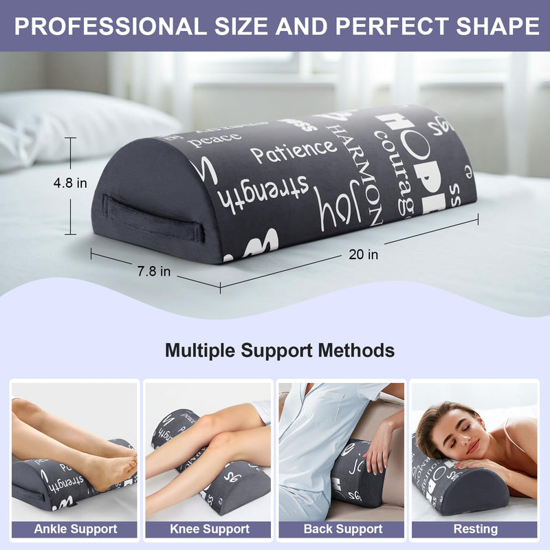 [Australia] - Knee Pillow for Sleeping, Memory Foam Leg Bolster Pillow for Post Surgery, Back Pain Relief, Knee Support and Leg Elevation, for Side and Back Sleepers 1 Pcs 