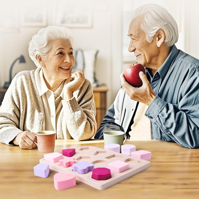 Silicone Shape Puzzles for Dementia and Alzheimer’s, Cognitive Matching Games for Seniors, Sensory for Memory Care and Anxiety Relief, Tactile Stimulation