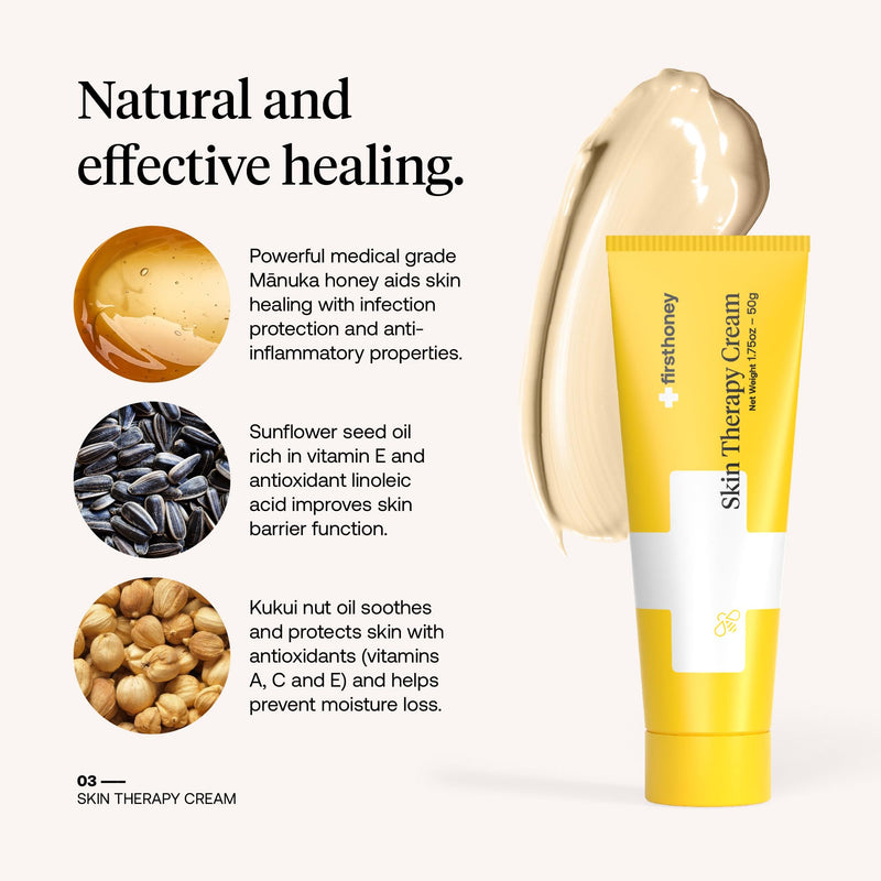 [Australia] - FIRST HONEY¬Æ Manuka Honey Cream for Dry & Itchy Skin | Fast Relief for Eczema, Rosacea, Psoriasis, & Dermatitis | Natural & No Fillers | Safe for Babies & Toddlers | 3.5 oz 3.5 Ounce 