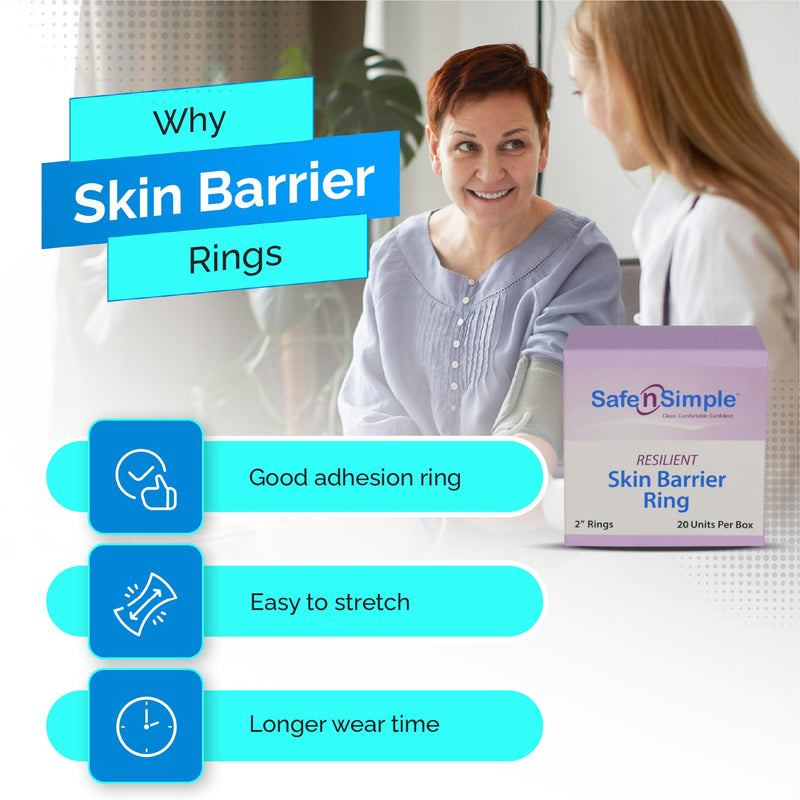 [Australia] - Safe n' Simple Resilient Skin Barrier Ring - 2" - Colostomy & Ostomy Barrier Ring - Ileostomy & Colostomy Supplies Rings - Adhesive Urostomy & Ostomy Supplies - Skin Adhesive Barrier Ostomy Rings 2 Inch (Pack of 20) 