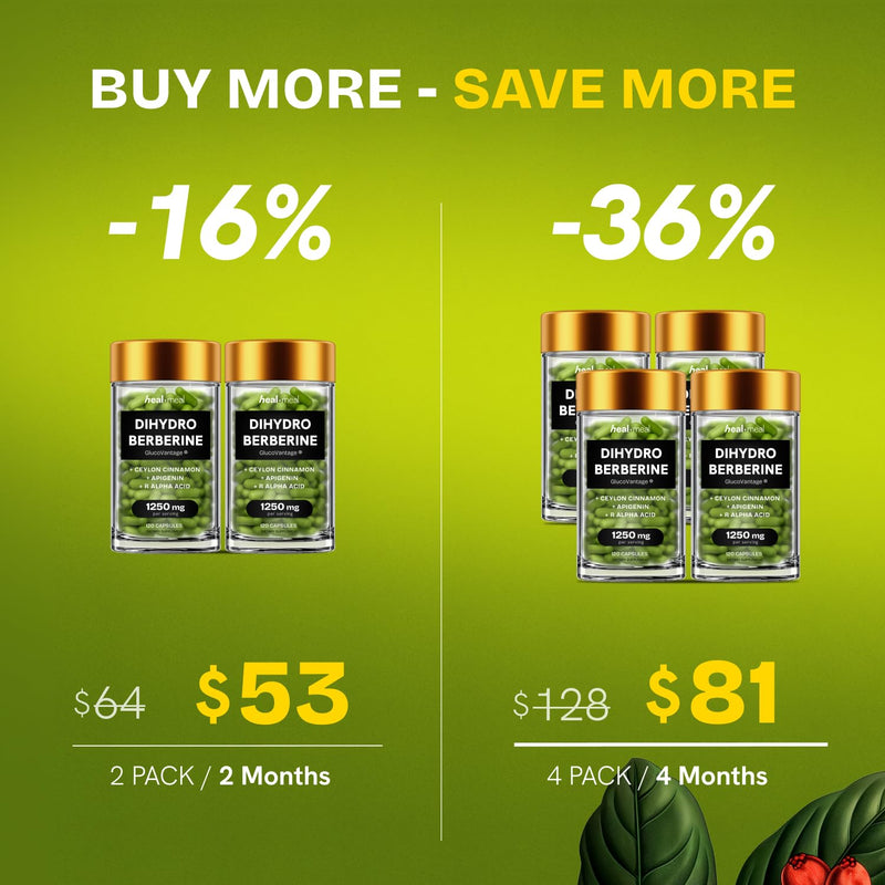 [Australia] - Dihydroberberine Supplement - Dehydro Berberine Organic - Super Berberine Supplement with Ceylon Cinnamon & R Alpha Lipoic Acid & Apigenin - Hydroberberine 120 caps (1 Pack) 1 