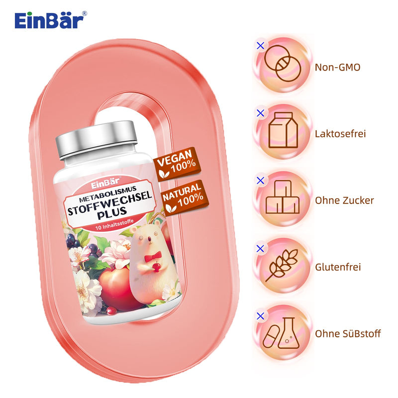 [Australia] - EinBear Metabolism Treatment 10 in 1 Complex High Dose with L-Carnitine Green Tea Choline Chromium Garcinia Cambogia Accelerate fat and energy metabolism 