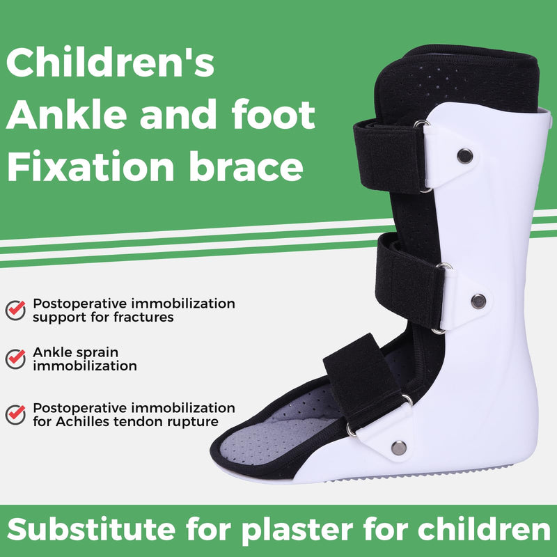 [Australia] - Pediatric Walking Boot For Kids,Fracture Boot for Kids, Orthopedic Support Shoe for Youth Ankle Break Injury, Kid's Stress Metatarsal Bone Fracture, Broken Foot or Toe Recovery Cast, Left(L) Large 