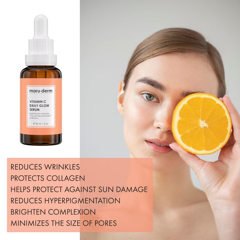 Maruderm Vitamin C Serum for Brightening — 10% Sodium Ascorbyl Phosphate, Niacinamide & Panthenol — Serum for the Appearance of Fine Lines, Glow & Dark Spots, 1 fl oz (30 mL)