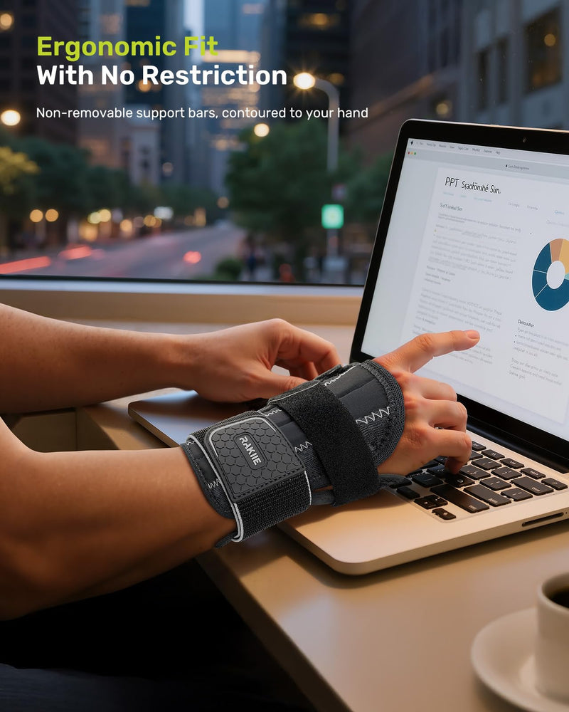 [Australia] - Wrist & Thumb Brace 5X Powerful Support, Carpal Tunnel Wrist Brace 3 Adjustable Straps, Night Thumb Splint for De Quervain's Tenosynovitis, Tendonitis Pain Relief, Left Hand, Gray S/M(5.51-7.48") S/M(5.51-7.48") 