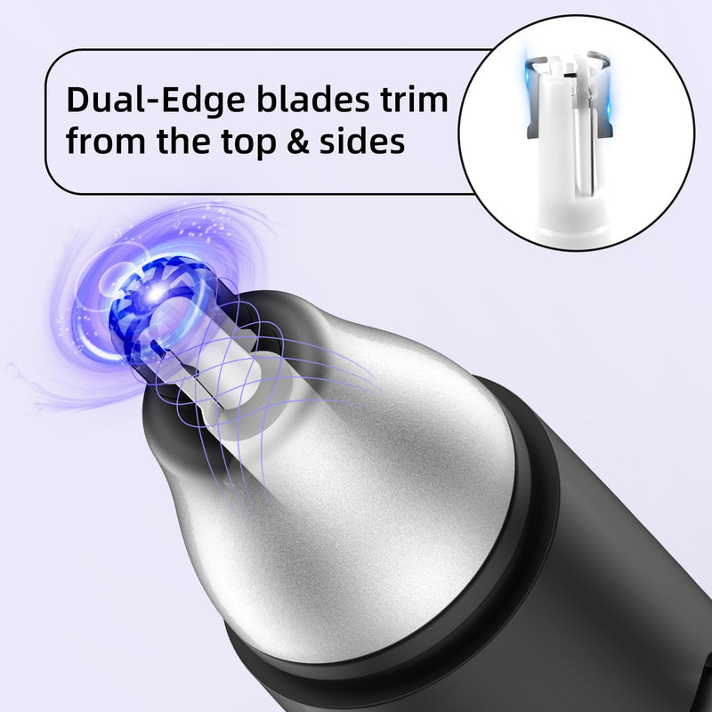 [Australia] - Nose Hair Trimmer Nose and Ear Hair Trimmer Eyebrow Lip Hair Painless Epilator Facial Hair Remover for Men and Women (Black) Black 