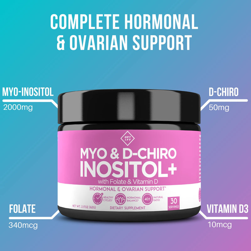 Premium Inositol Supplement Bundle - Myo-Inositol and D-Chiro Inositol Plus Folate and Vitamin D - Capsule & Powder - Hormone Balance & Healthy Ovarian Support for Women - Vitamin B8 - 60 Day Supply
