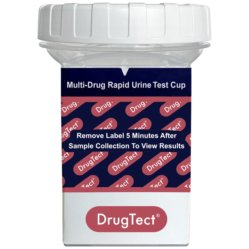 DrugTect 18 Panel Drug Test Cup - CLIA Waived Fentanyl - 1 Pack | Urine Drug Screening: 6-MAM, AMP, BAR, BUP, BZO, COC, EDDP, FYL, MDMA, MET, MOP, MTD, OXY, PCP, PPX, TCA, THC, TRA
