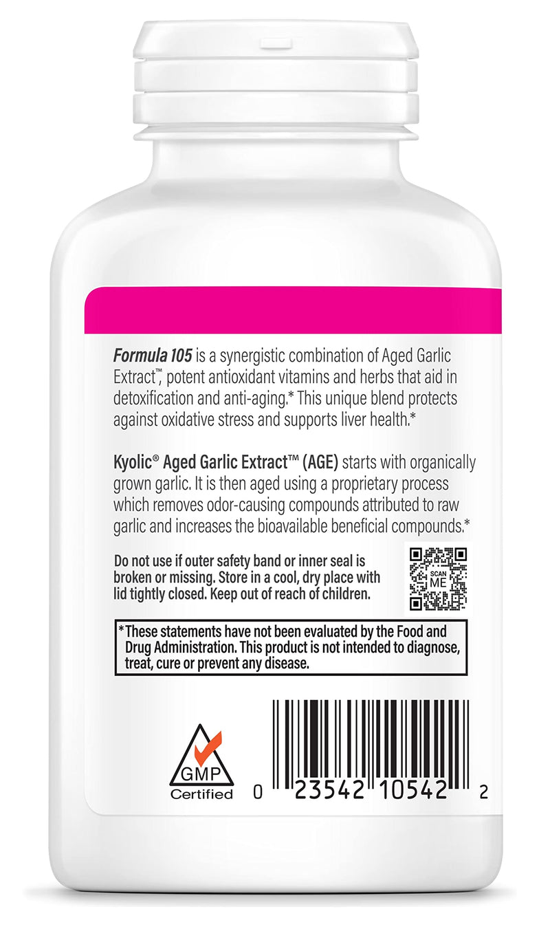 [Australia] - Kyolic Aged Garlic Extract Formula 105, Detox & Anti-Aging, 200 Capsules (Packaging May Vary) 200 Count (Pack of 1) 