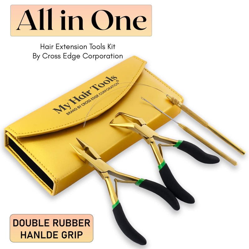 [Australia] - Self Tanner Hair Tools Pro Hair Extension Tools Kit, Hair Extensions Remover Pliers Set, Micro Beads Hair Pulling Hook 