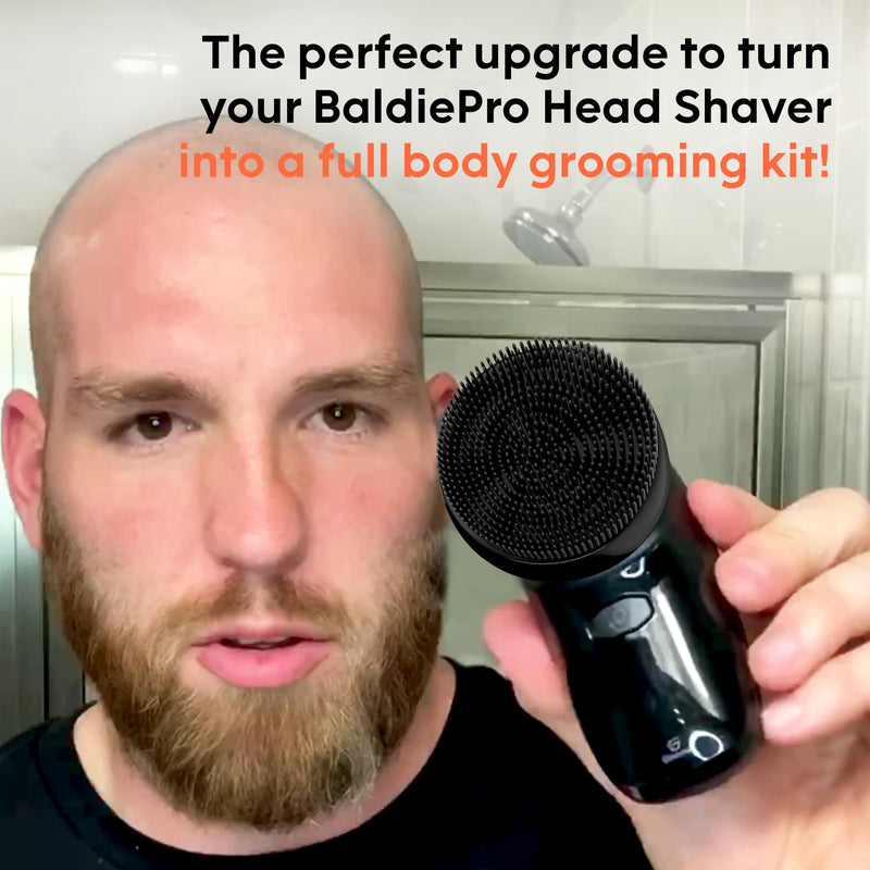 [Australia] - Groomie 7-Piece Men's Hair Clippers & Grooming Kit - Includes Precision Clipper, 3-5-7mm Clipper Guards, Ear & Nose Trimmers, Exfoliation Brush, and Pre-Shave Massager - Perfect for Beginners 