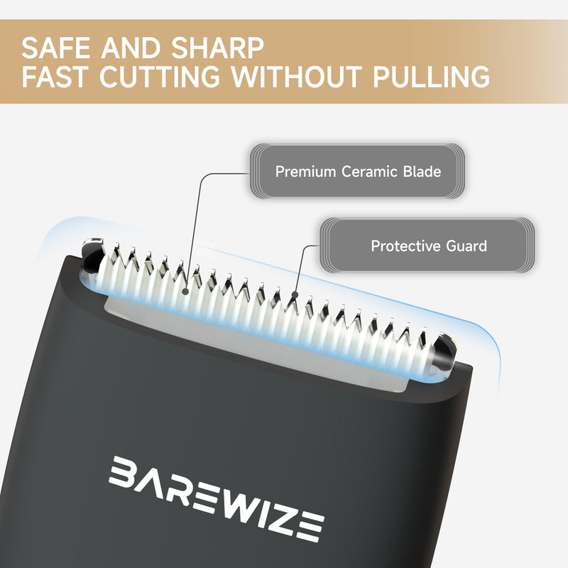 [Australia] - Body Hair/Pubic Hair Trimmer Replacement Blade | Safety Ceramic Blades, Rust Resistant, Compatible with BAREWIZE T050 (1 pack, Black) Raven 