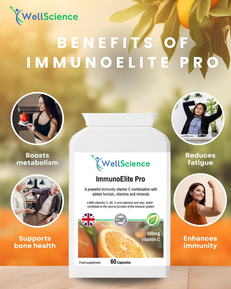 ImmunoElite Pro: Immune Support, Antioxidant Boost, and Energy Enhancement - with Vitamin C, D, Zinc, Turmeric, Baobab & Acerola