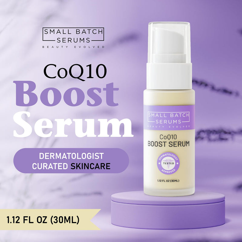 CoQ10 Pure Boost Glowing Face Serum - Coenzyme Q10 Serum with Hyaluronic Acid & Vitamin E for Enhanced Anti Aging Skin Care - Hydrating Hyaluronic Acid Facial Serum - Made in USA CoQ10
