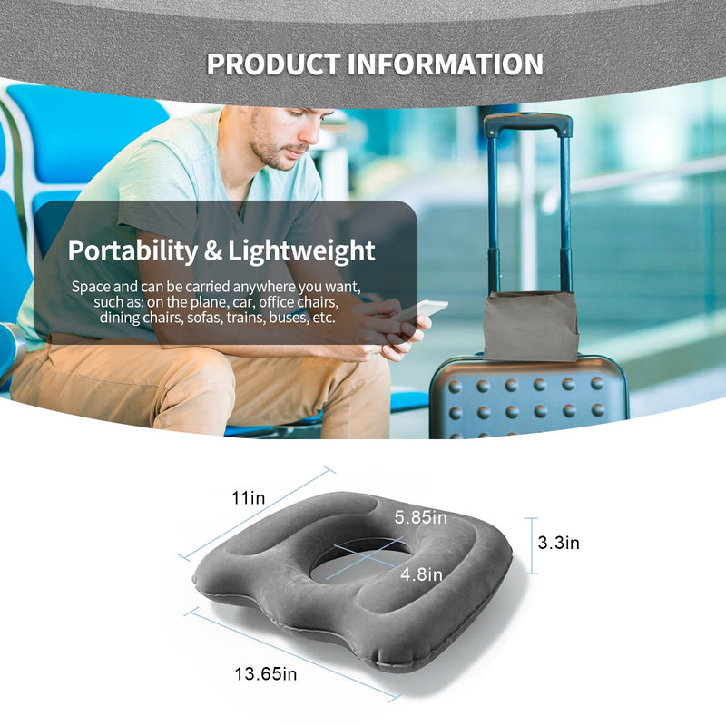 [Australia] - Multifunctional Seat Cushion,Inflatable Donut Pillow - Hemorrhoid Cushion for Tailbone,Post-Surgical Pain,Postpartum Pregnancy,Sciatica, Bed Sores -Orthopedic Seat Cushion for Home, Office, Car 