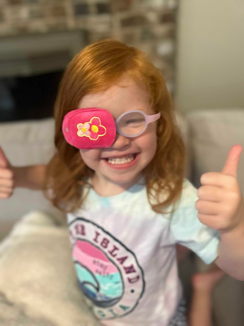 [Australia] - Astropic 2Pcs Eye Patches for Kids | Girls Eye Patch for Glasses | Medical Eye Patches for Children with Lazy Eye | Amblyopia Eye Patch for Toddlers to Cover Either Eye (Pink Flower & Blue Icecream) Pink Flower & Blue Icecream 