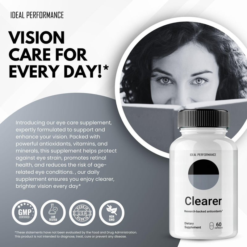 Clearer Vision Support Capsules, Clearer Pills Advanced Formula Eye Health Supplement - All Natural Health & Wellness Vitamin Supporting Vision & Eye Health, Crystal Clear Vision Reviews (2 Pack)