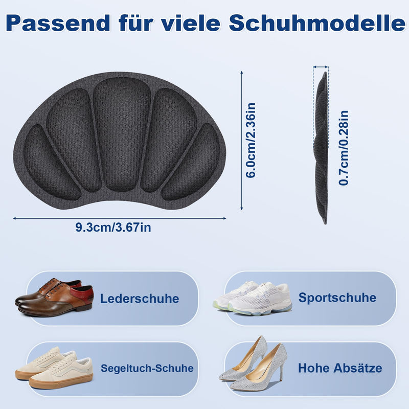 [Australia] - AnjoCare Heel Pads, 3 Pairs of Self-Adhesive Heel Pads for Loose Shoes, Non-Slip Heel Pads for Sneakers, High Heels and Oversized Leather Shoes Black 