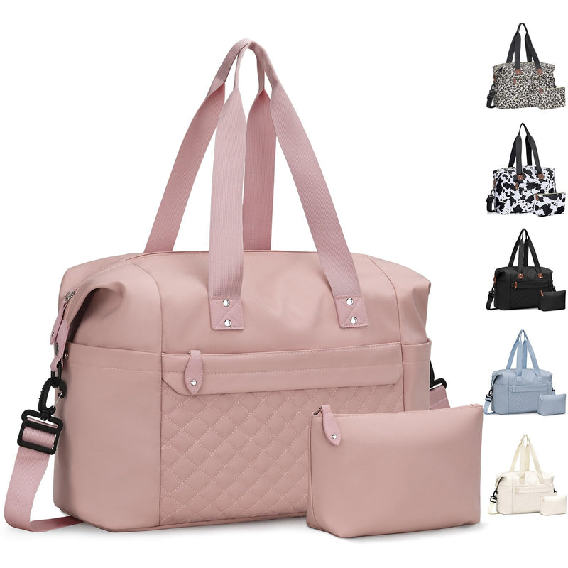 Pritent Travel Duffle Bag for Women + Diaper Bag Backpack (Pink)
