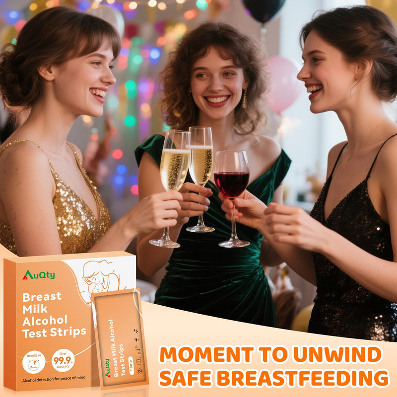 Breast Milk Alcohol Test Strips, Detects Alcohol in 2 Minutes Alcohol Test Strips for Breast Milk, Fast and Easy to Use for Breastfeeding Moms (Pack of 12)