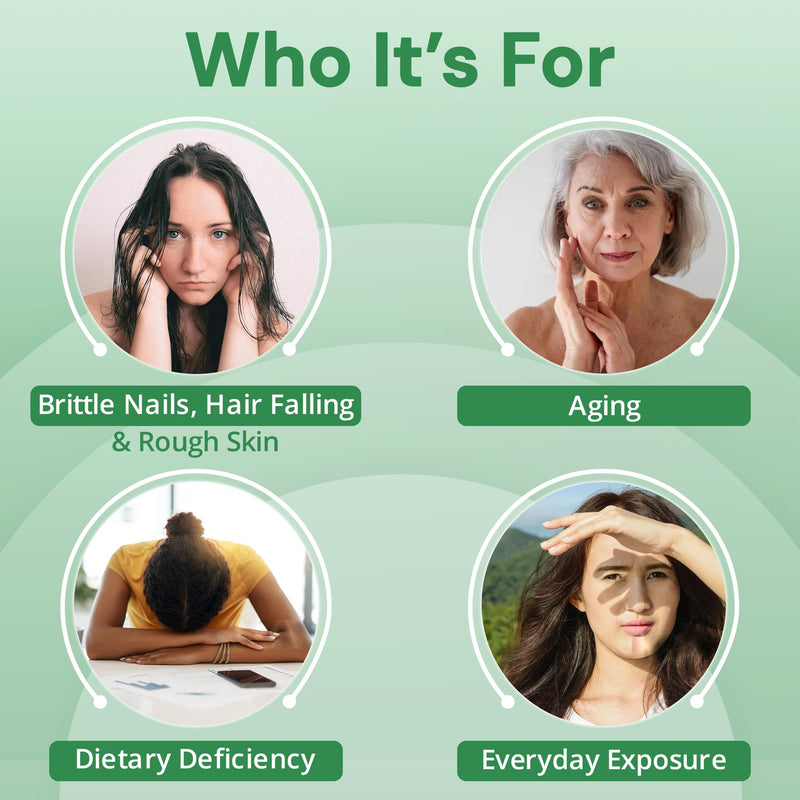 Strength & Spices Hair, Skin & Nails 100% Natural Supplement – 20 Ingredients w Biotin Selenium & Zinc - 60 Vegan UK Made 1000mg Capsules